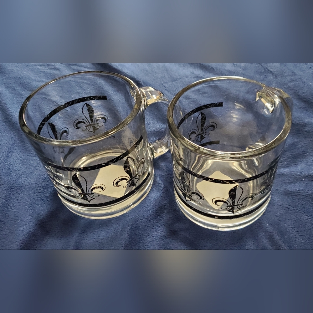 Libbey Fluer de Lis Coffee Mugs 13 oz